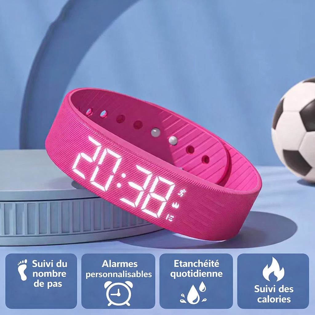 Smart Bracelet LED Digital Waterproof Smart Clock Smartband with Running Pedometer Monitor Smart Band Vibration Alarm Reminder